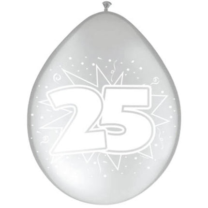 Ballonnen 25 Zilver Metallic 30cm 8st van Folat koop je bij Partywinkel