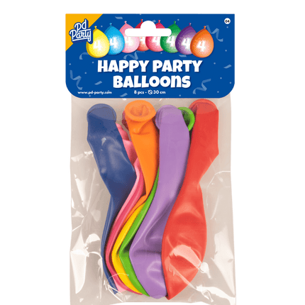 Ballonnen 4 Jaar Hoera 30cm 8st van Paper Dreams koop je bij Partywinkel
