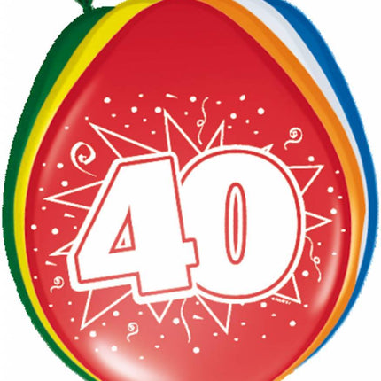 Ballonnen 40 Jaar 30cm 8st van Folat koop je bij Partywinkel