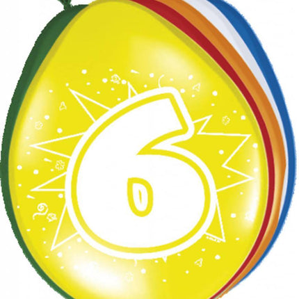 Ballonnen 6 Jaar 30cm 8st van Folat koop je bij Partywinkel