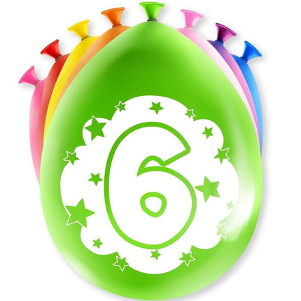 Ballonnen 6 Jaar Hoera 30cm 8st van Paper Dreams koop je bij Partywinkel