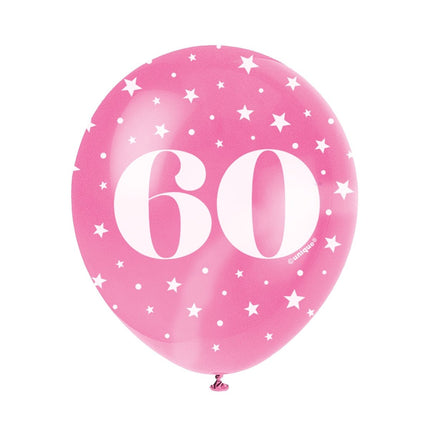 Ballonnen 60 Jaar Confetti 30cm 5st van Unique koop je bij Partywinkel