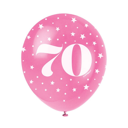 Ballonnen 70 Jaar Confetti 30cm 5st van Unique koop je bij Partywinkel