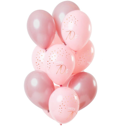 Ballonnen 70 Jaar Rose Goud 30cm 12st van Folat koop je bij Partywinkel