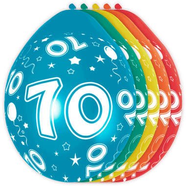 Ballonnen 70 Jaar Versiering 30cm 5st van Folat koop je bij Partywinkel