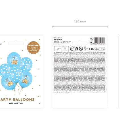 Ballonnen Baby Olifantje Blauw 30cm 6st van Partydeco koop je bij Partywinkel
