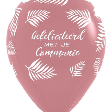 Ballonnen Gefeliciteerd Met Je Communie Palms Rosewood 30cm 25st van Sempertex koop je bij Partywinkel