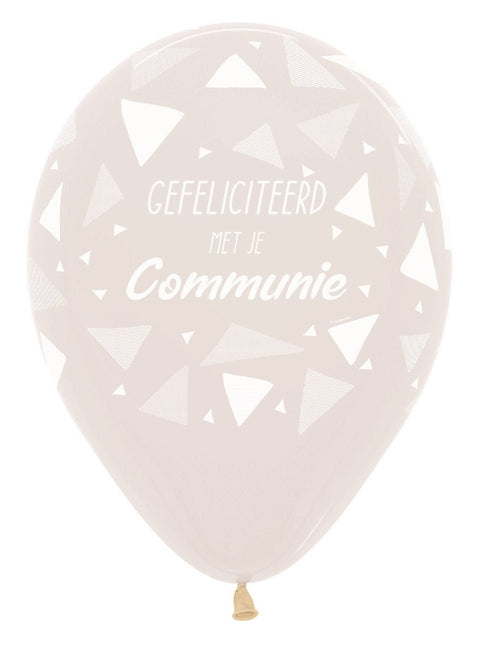 Ballonnen Gefeliciteerd Met Je Communie Triangles Crystal Clear 30cm 25st van Sempertex koop je bij Partywinkel