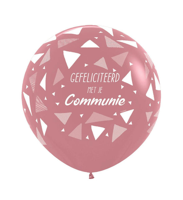 Ballonnen Gefeliciteerd Met Je Communie Triangles Rosewood 61cm 3st van Sempertex koop je bij Partywinkel