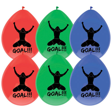 Ballonnen Goal 30cm 6st van Haza Witbaard koop je bij Partywinkel