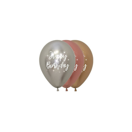 Ballonnen Happy Birthday Radiant Reflex Mix 25st van Sempertex koop je bij Partywinkel