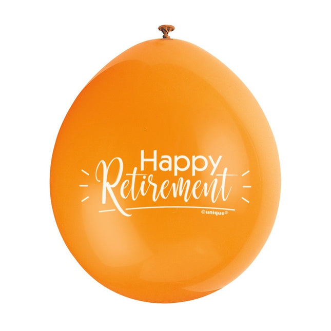 Ballonnen Happy Retirement 28cm 10st van Unique koop je bij Partywinkel