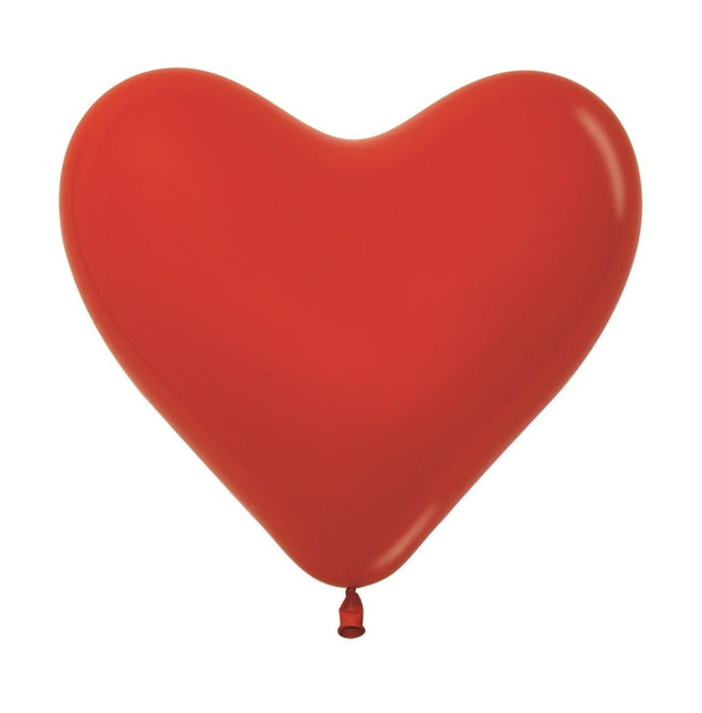 Ballonnen Hart Red 30cm 50st van Sempertex koop je bij Partywinkel