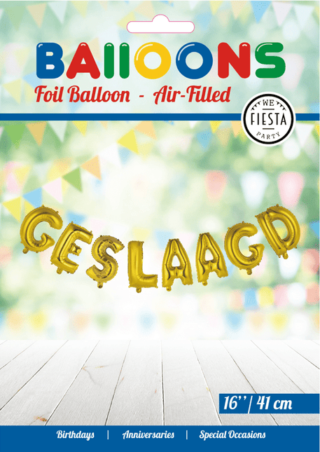 Ballonnen Letter Geslaagd Goud Leeg 41cm van WeFiesta koop je bij Partywinkel