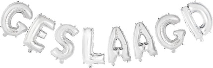 Ballonnen Letter Geslaagd Zilver Leeg van WeFiesta koop je bij Partywinkel