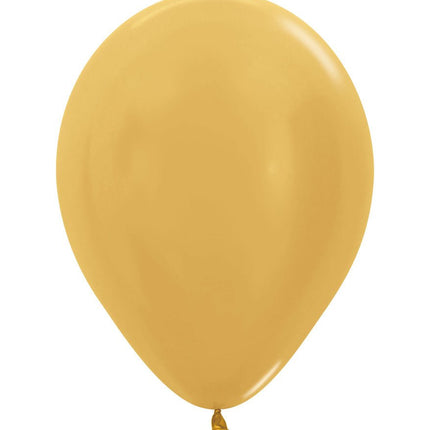 Ballonnen Metallic Gold 25cm 100st van Sempertex koop je bij Partywinkel