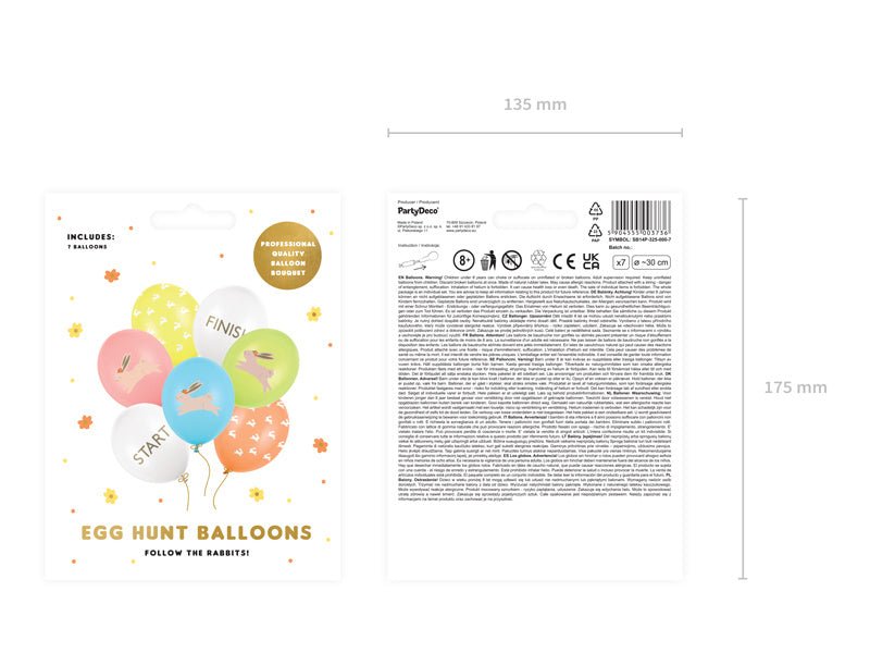 Ballonnen Paaseierentocht 30cm 7st van Partydeco koop je bij Partywinkel