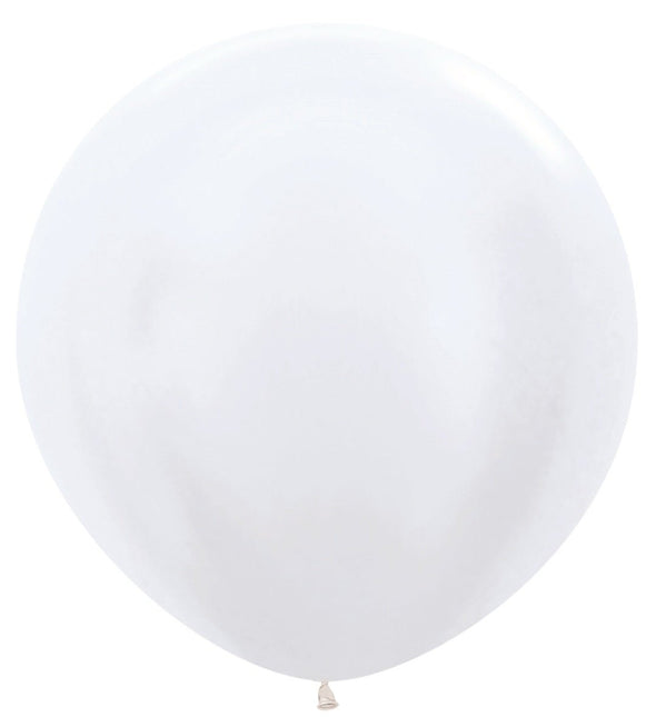 Ballonnen Pearl White 91cm 2st van Sempertex koop je bij Partywinkel