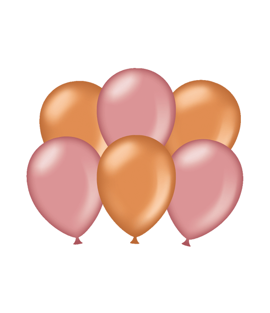 Ballonnen Roze/Koper Metallic 30cm 6st van Paper Dreams koop je bij Partywinkel