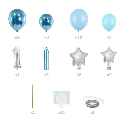 Ballonnen Set 1 Jaar Blauw 1,4m van Partydeco koop je bij Partywinkel