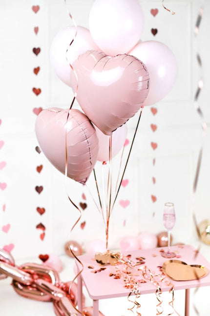 Hartjes Ballon Gewicht Rose Goud 11,5cm van Partydeco koop je bij Partywinkel