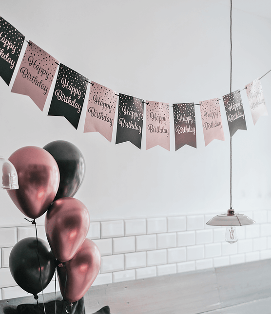 Banner 21 Jaar Roze Zwart 6m van Paper Dreams koop je bij Partywinkel