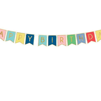 Banner Happy Birthday Gekleurd 1,75m van Partydeco koop je bij Partywinkel