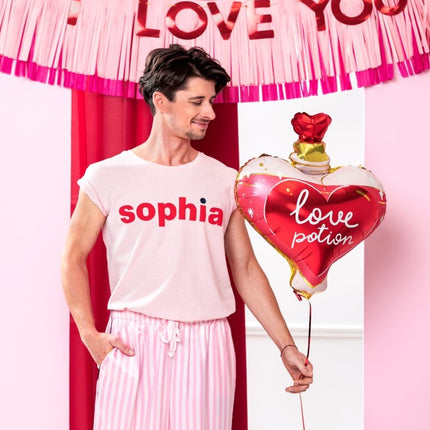 Rood Roze Banner I Love You 1,5m van Partydeco koop je bij Partywinkel