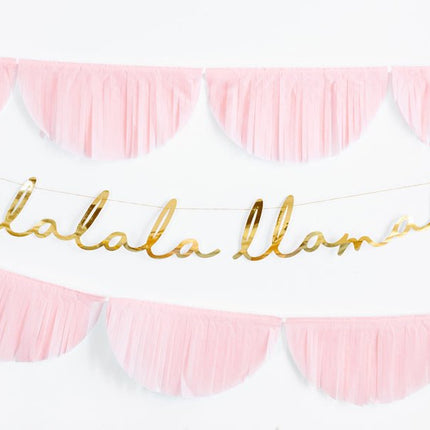 Banner Lalala Llama Goud 82cm van Partydeco koop je bij Partywinkel