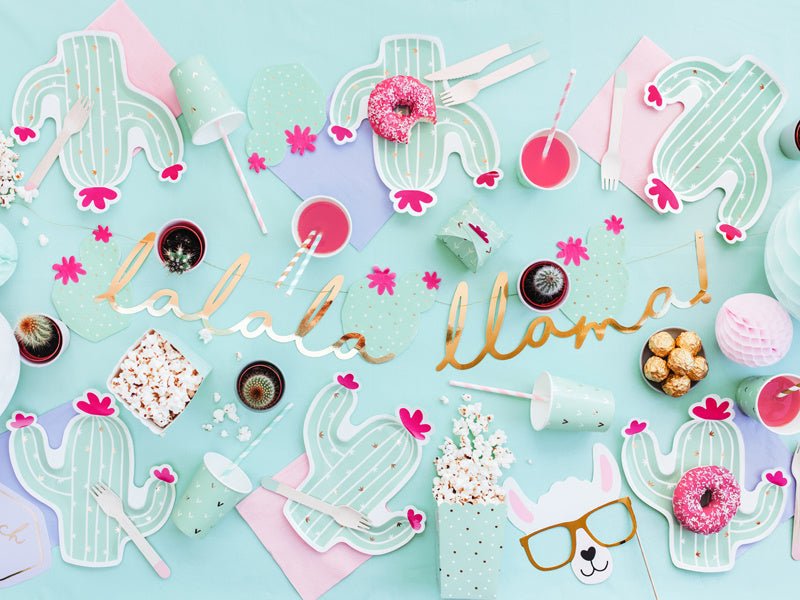 Banner Lalala Llama Goud 82cm van Partydeco koop je bij Partywinkel