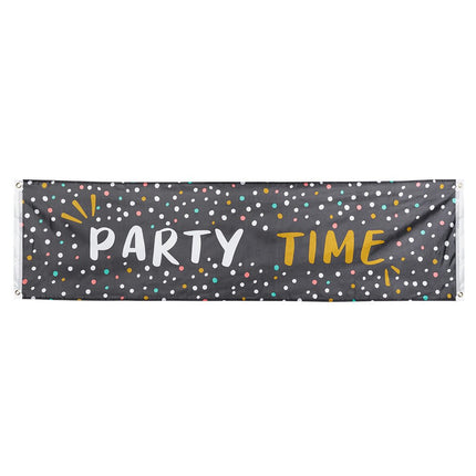Banner Party Time 1,8m van Boland koop je bij Partywinkel
