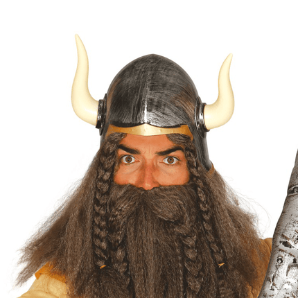 Barbaarse Helm Met Horens van Fiestas Guirca koop je bij Partywinkel