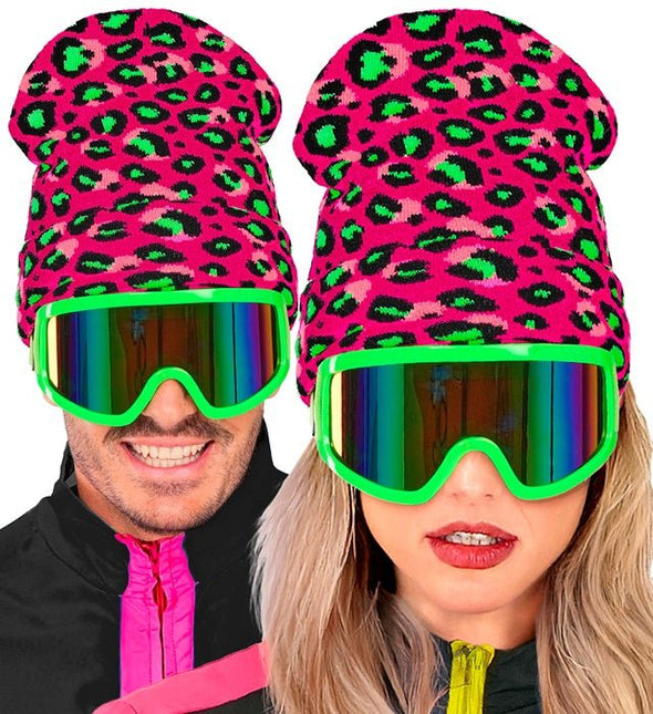 Beanie Luipaard Neon Roze van Widmann koop je bij Partywinkel