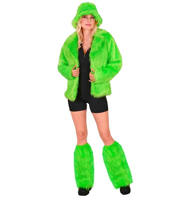 Beenwarmers Pluche Neon Groen van Widmann koop je bij Partywinkel