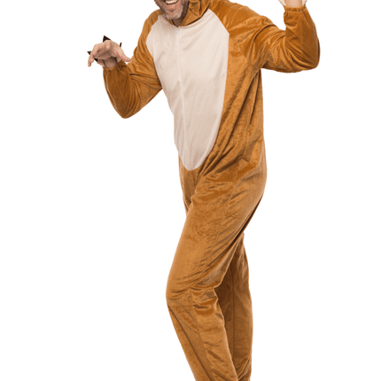 Beer Onesie Bruin Pluche van Partychimp koop je bij Partywinkel