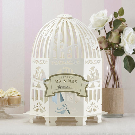 Beige Kaartenhouder Vogelkooi 33cm van Ginger Ray koop je bij Partywinkel