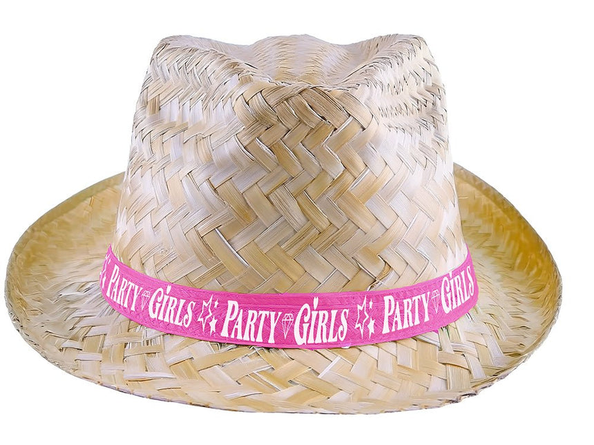 Beige Stro Hoed Party Girls van Fiestas Guirca koop je bij Partywinkel