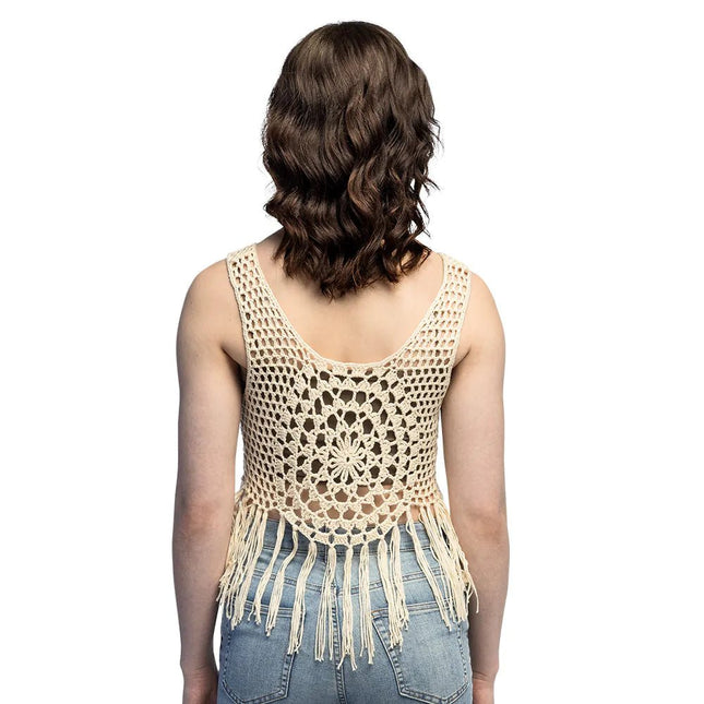 Beige Top Dames Gehaakt van Boland koop je bij Partywinkel