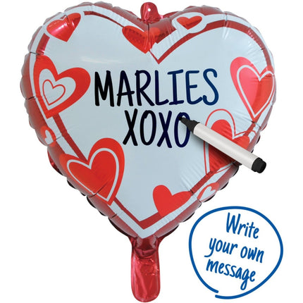 Hart Helium Ballon Beschrijfbaar Leeg 45cm van Folat koop je bij Partywinkel
