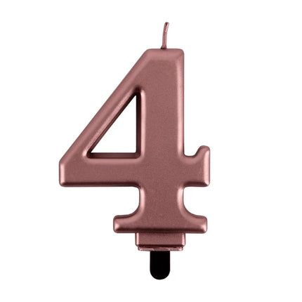 4 Jaar Kaars Rose Goud
