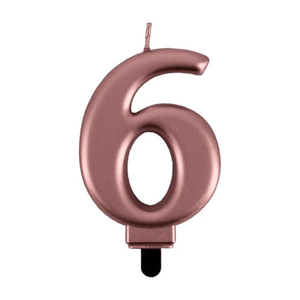 6 Jaar Kaars Rose Goud