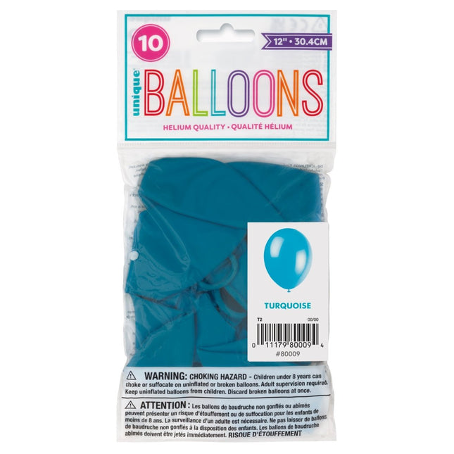 Blauwe Ballonnen Glans 30cm 10st van Unique koop je bij Partywinkel