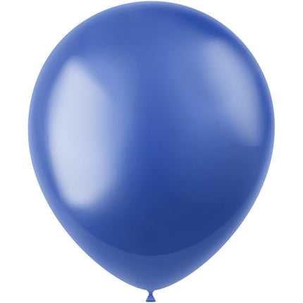Blauwe Ballonnen Metallic Royal Blue 33cm 10st van Folat koop je bij Partywinkel
