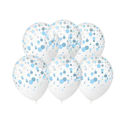Blauwe Ballonnen Stippen 30cm 6st van Paper Dreams koop je bij Partywinkel