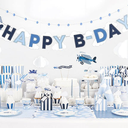 Blauwe Ballonnen Witte Wolken 30cm 6st van Partydeco koop je bij Partywinkel