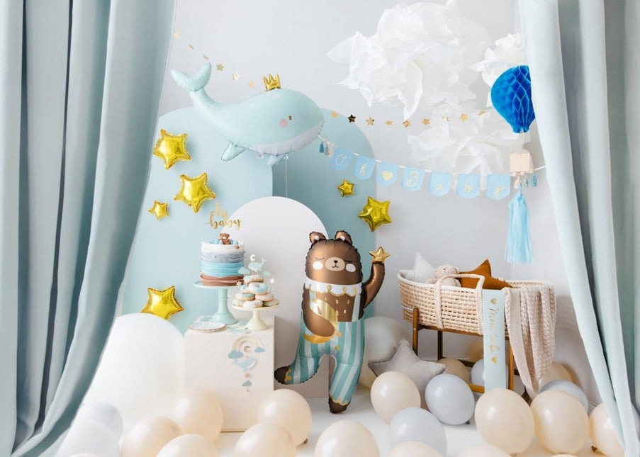Blauwe Banner Oh Baby 2,5m van Partydeco koop je bij Partywinkel