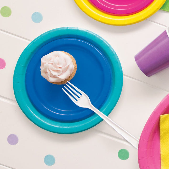 Blauwe Borden 18cm 20st van Unique koop je bij Partywinkel