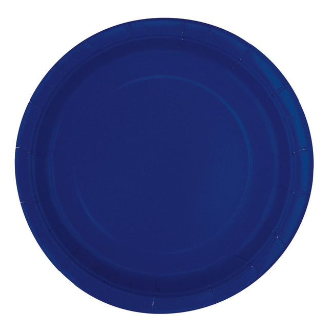 Blauwe Borden Navy Rond 23cm 16st van Unique koop je bij Partywinkel