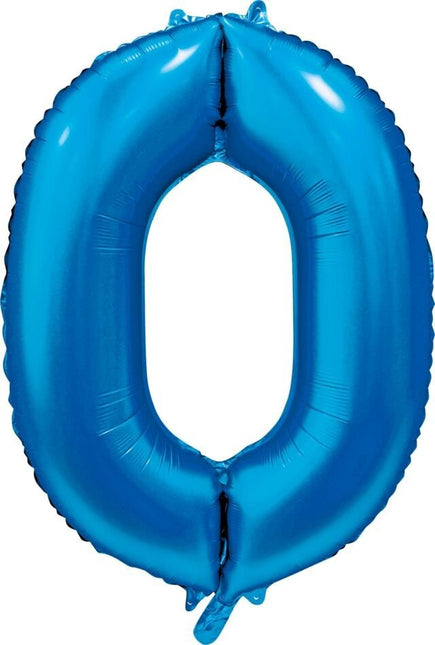 Blauwe Cijfer Ballon 0 Jaar Glans 86cm van WeFiesta koop je bij Partywinkel