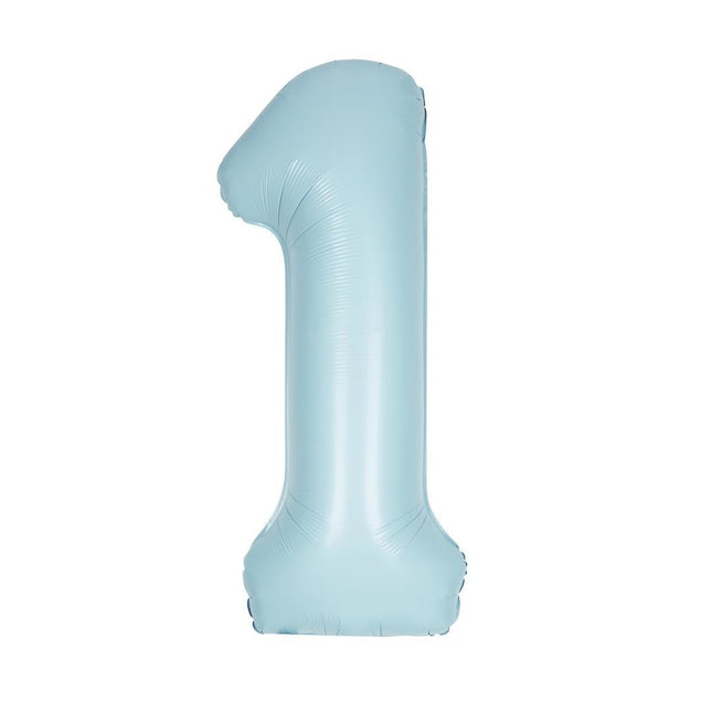 Blauwe Cijfer Ballon 1 Jaar Matte 86cm van Unique koop je bij Partywinkel
